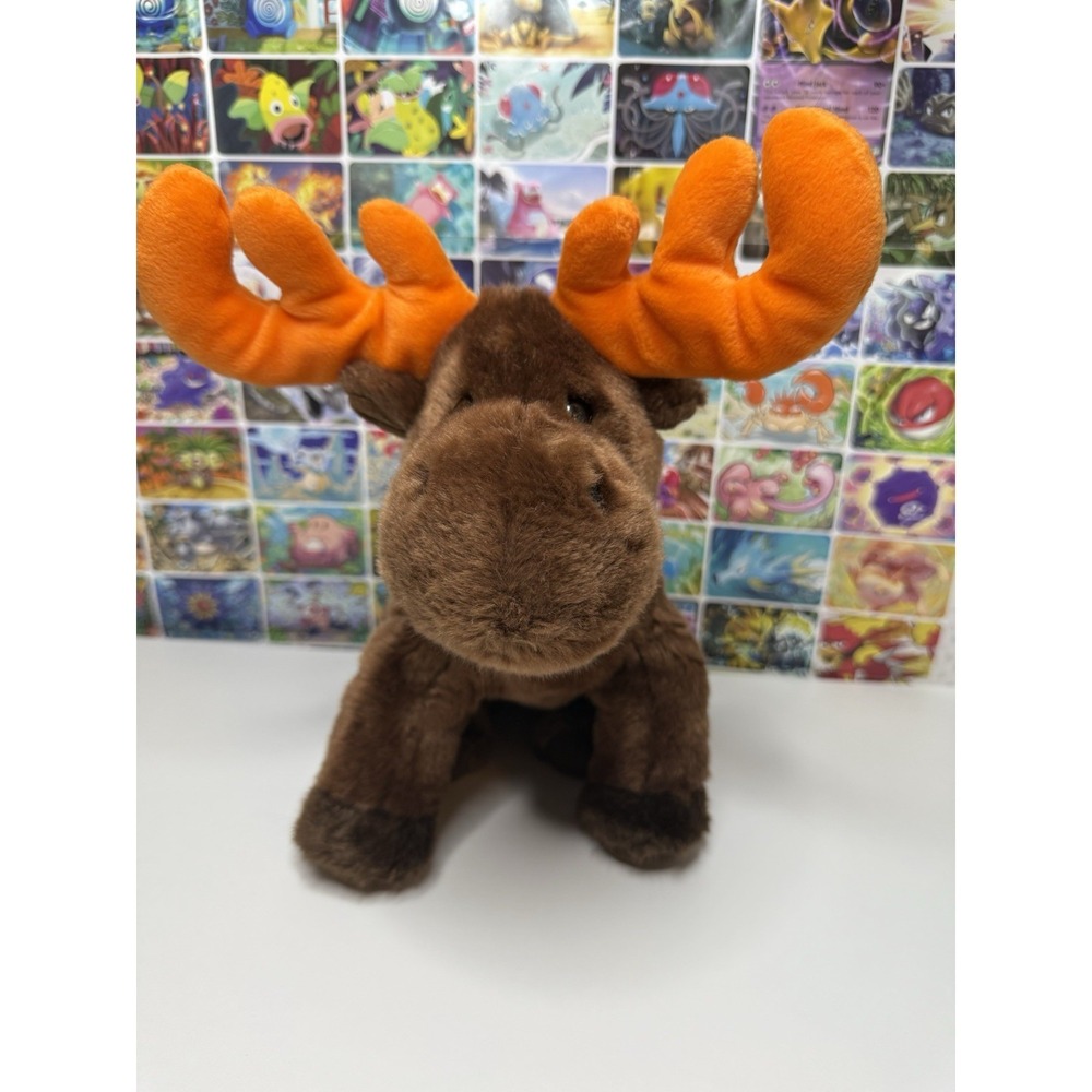 Ty Beanie Buddies Chocolate the Moose‎ Brown Orange Antlers Plush 1999 10 inch